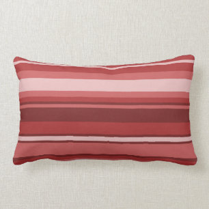 Red stripes lumbar pillow