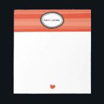 Red Stripes Notepad<br><div class="desc">Jot down notes or a handwritten message on these fun personalized notepads from PiPo Press.  Great gift for teachers,  coaches,  or makes for a thoughtful housewarming present.  Choose from a wide array of designs to suit every personality and mood.</div>