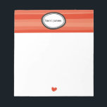 Red Stripes Notepad<br><div class="desc">Jot down notes or a handwritten message on these fun personalized notepads from PiPo Press.  Great gift for teachers,  coaches,  or makes for a thoughtful housewarming present.  Choose from a wide array of designs to suit every personality and mood.</div>