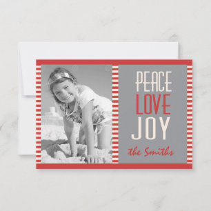 Red Stripes Photo Christmas Card
