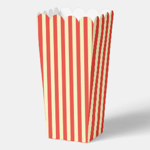 Red Stripes Popcorn  Favor Box