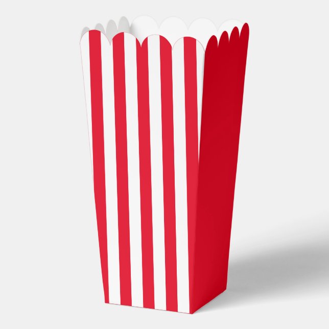 Red Stripes Popcorn Favour Box (Front)