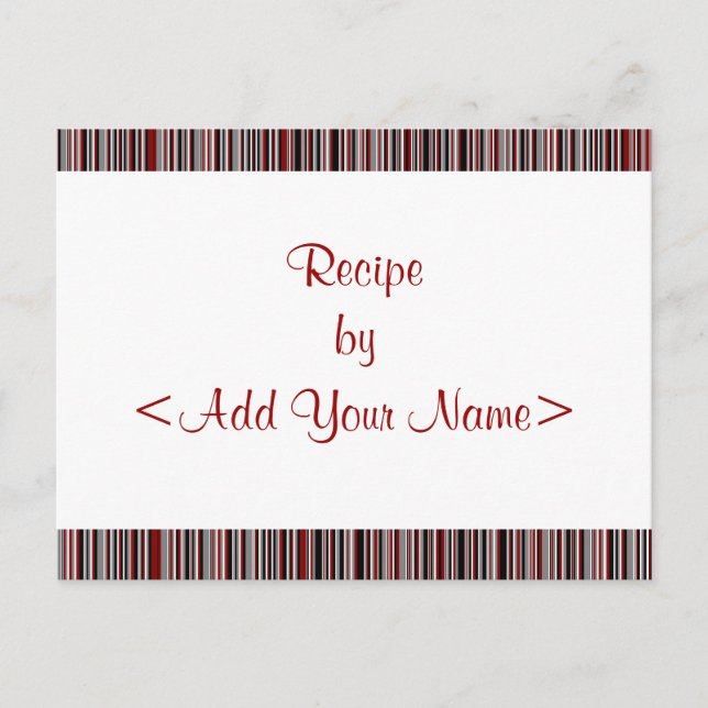 Red Stripes Recipe Cards 4 x 6 (Front)