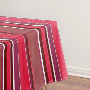 Red stripes tablecloth