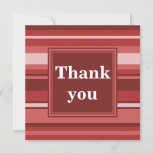Red stripes thank you card