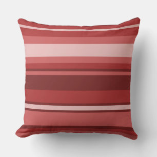 Red stripes throw pillow