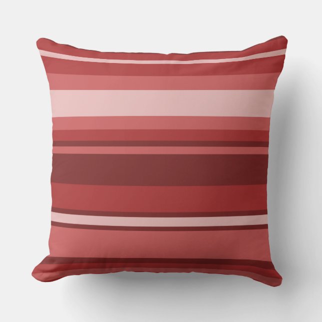 Red stripes throw pillow (Front)