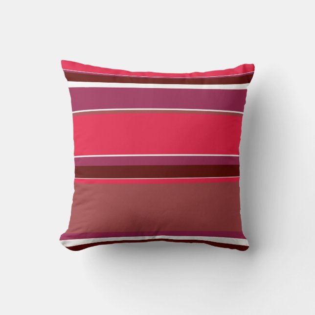 Red stripes throw pillow (Front)