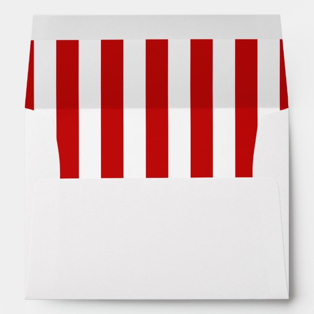 Red Stripes, White Stripes, Striped Pattern, Lines Envelopes (Back (Bottom))