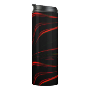 Red strokes waved in black background. thermal tumbler