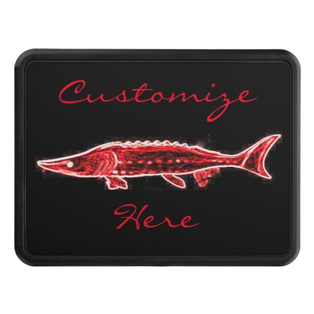 red sturgeon black Thunder_Cove Trailer Hitch Cover (Front)