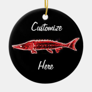 red sturgeon customized Thunder_Cove Ceramic Ornament
