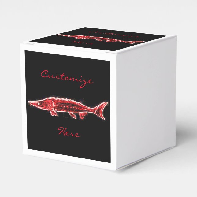 red sturgeon underwater black favor box (Front Side)