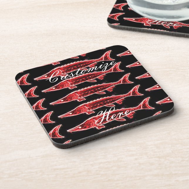 red sturgeons black coaster (Left Side)