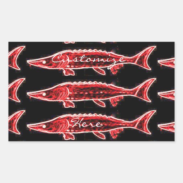 red sturgeons swimming sticker (Front)