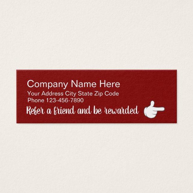 Red Stylish Customer Referral Rewards Cards (Front)