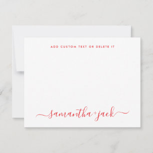 Red Stylish Script Elegant Minimalist Card