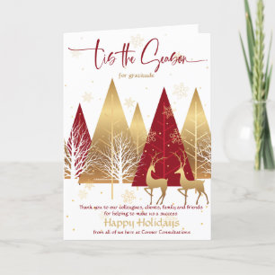 Red Stylized Xmas Trees Business Greeting Invitati Invitation