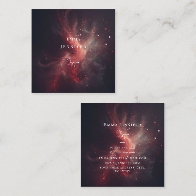 Red Subtle gentle glitter background Square Business Card (Front/Back)