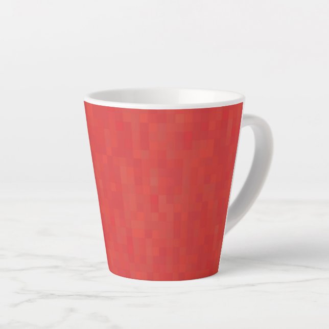 Red subtle minimalist, elegant pattern latte mug (Right Angle)