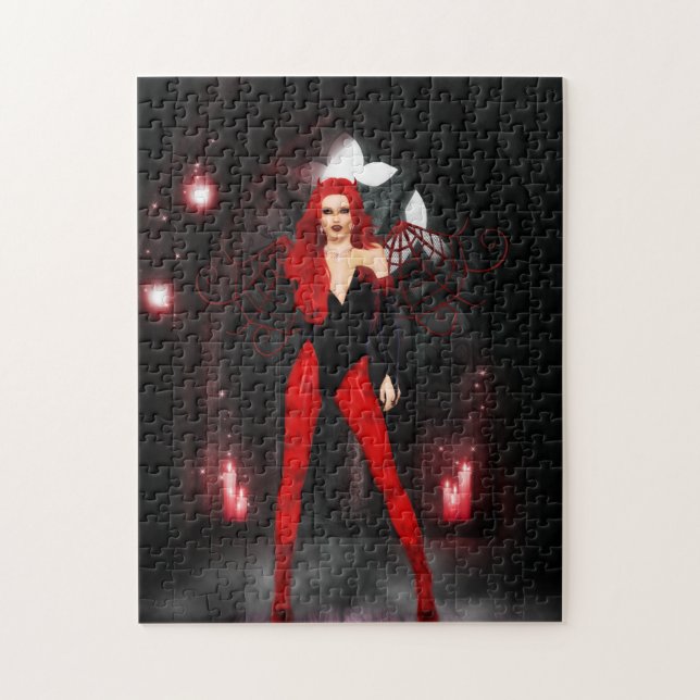 Red Succubus Jigsaw Puzzle (Vertical)