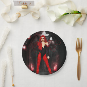 Red Succubus Paper Plate