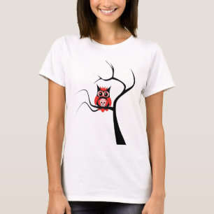 Red Sugar Skull Owl in Tree.png T-Shirt
