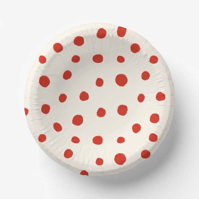  Red Summer Dots Paper Plate (Front)