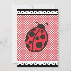 Red Summer Ladybug Anniversaire des invitations