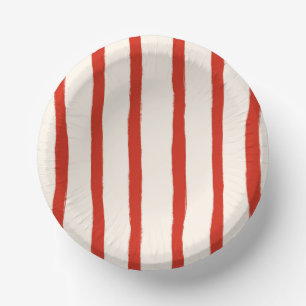 Red Summer Stripes Paper Plate