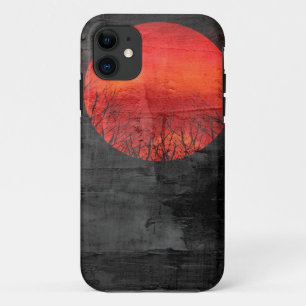 Red Sun   Abstract Painting #2 iPhone 11 Case
