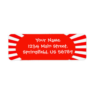 red sun address label