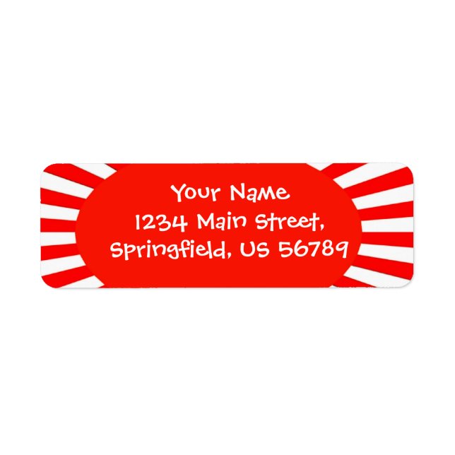 red sun address label (Front)