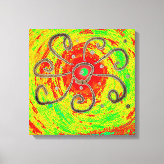 Red sun art  canvas print
