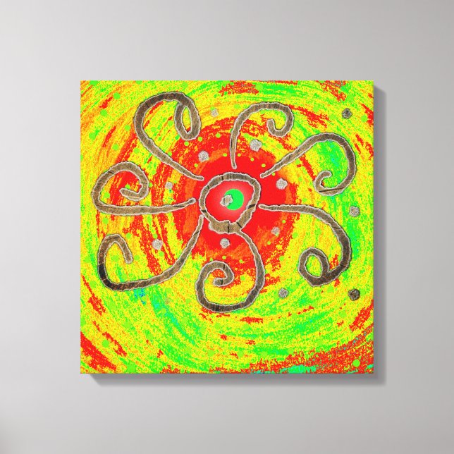 Red sun art  canvas print (Front)
