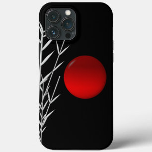 Red sun black white zen iPhone 13 pro max case