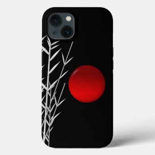 Red sun black white zen iPhone 13 Cases