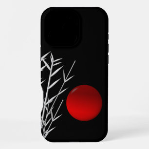 Red sun black white zen iPhone 16 pro max case