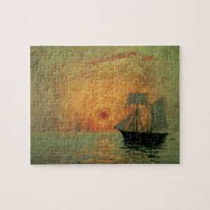 Red Sun by Maxime Maufra, Vintage Impressionism Jigsaw Puzzle