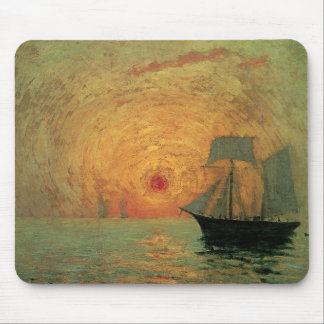 Red Sun by Maxime Maufra, Vintage Impressionism Mouse Pad