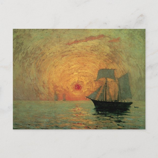 Red Sun by Maxime Maufra, Vintage Impressionism Postcard (Front)