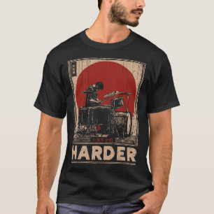 Red Sun Drummer Motivational Music Art T-Shirt