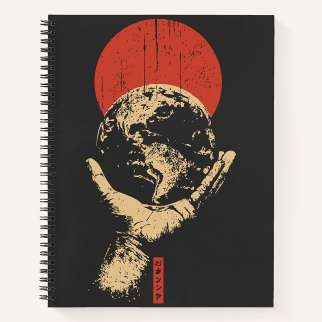 Red Sun Earth Keeper | Global Harmony Art Notebook (Front)