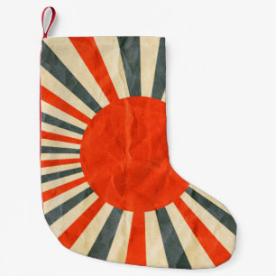 Red sun flag on paper texture,  retro vintage styl small christmas stocking