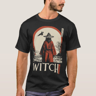 Red Sun Modern Witch   Gothic Feminine Art T-Shirt