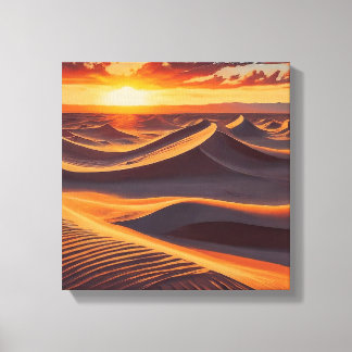 red sun shine in dessert canvas poster print