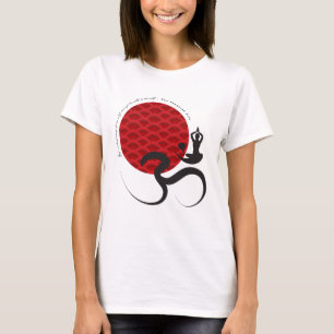 Red Sun Yoga Spiritual Indian Meditate Om Aum Logo T-Shirt