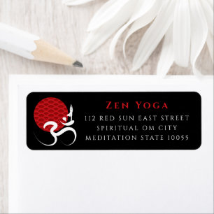 Red Sun Yoga Spirituel Indien Méditez Om Ohm Logo
