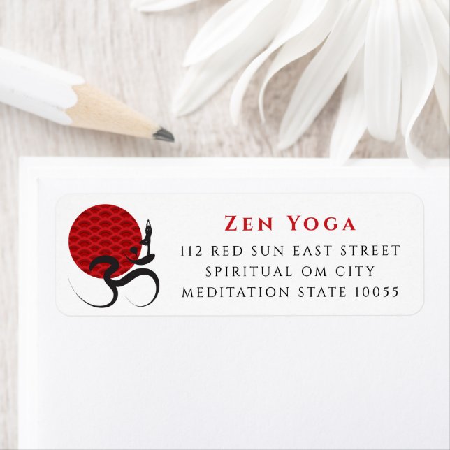 Red Sun Zen Yoga Spirituelle Om Brush Calligraphie (En situation)