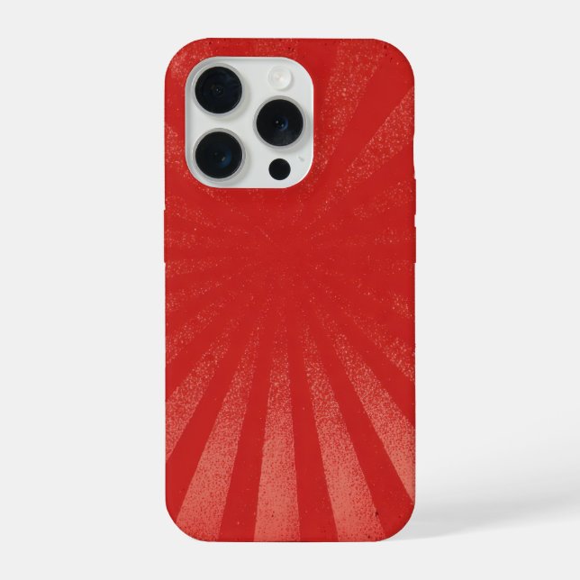 Red Sunburst Background – Vintage Retro Texture iPhone Case (Back)